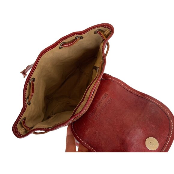 Handmade Italian Red Leather Backpack Purse Medium Bag Natural Leather Italy main image 9